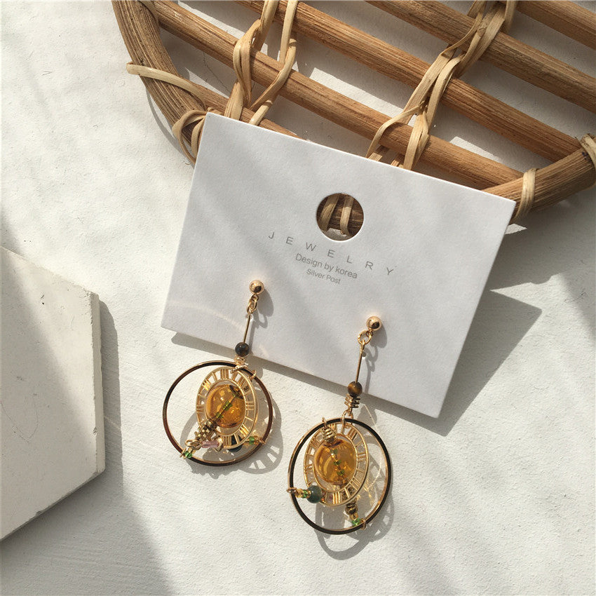 Boucles d'oreilles Chic en verre bulles étoile vintage