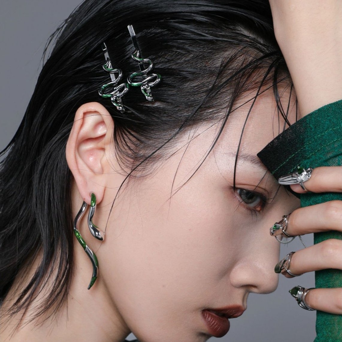 Slytherin Designer Unisex Grün Ohrstecker