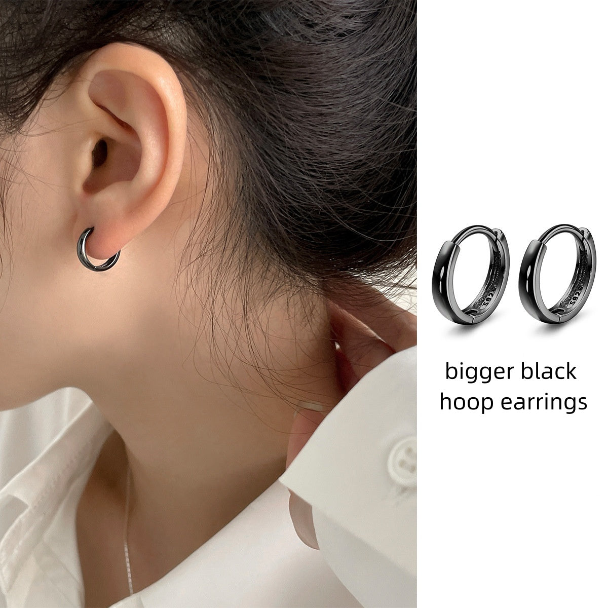 Schlichte S999 Silber Unisex Creolen