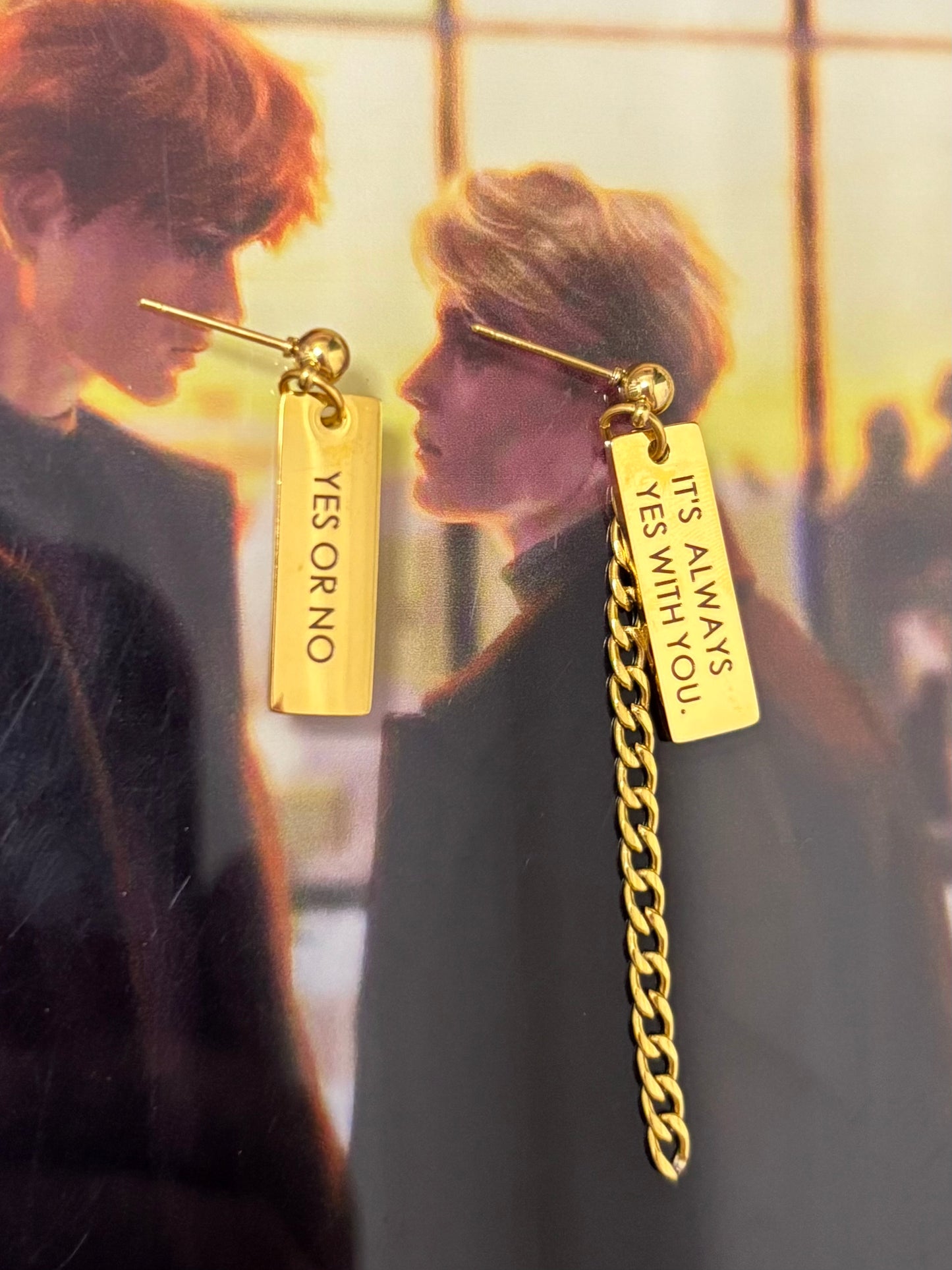 Yes Or NO Asymmetrical Tassel Earrings