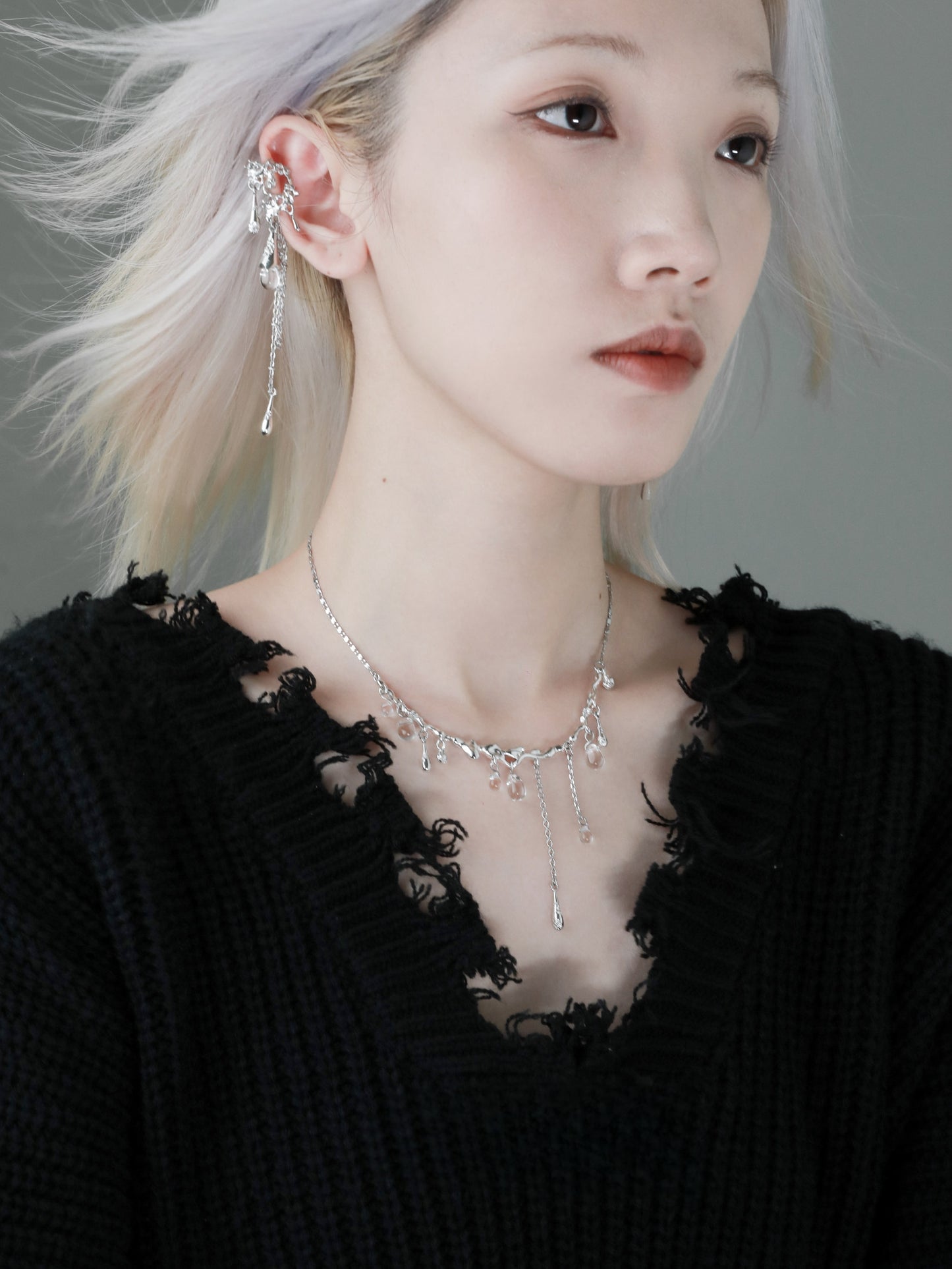 Designer Sweet Water-drop Tassel Ear Cuff