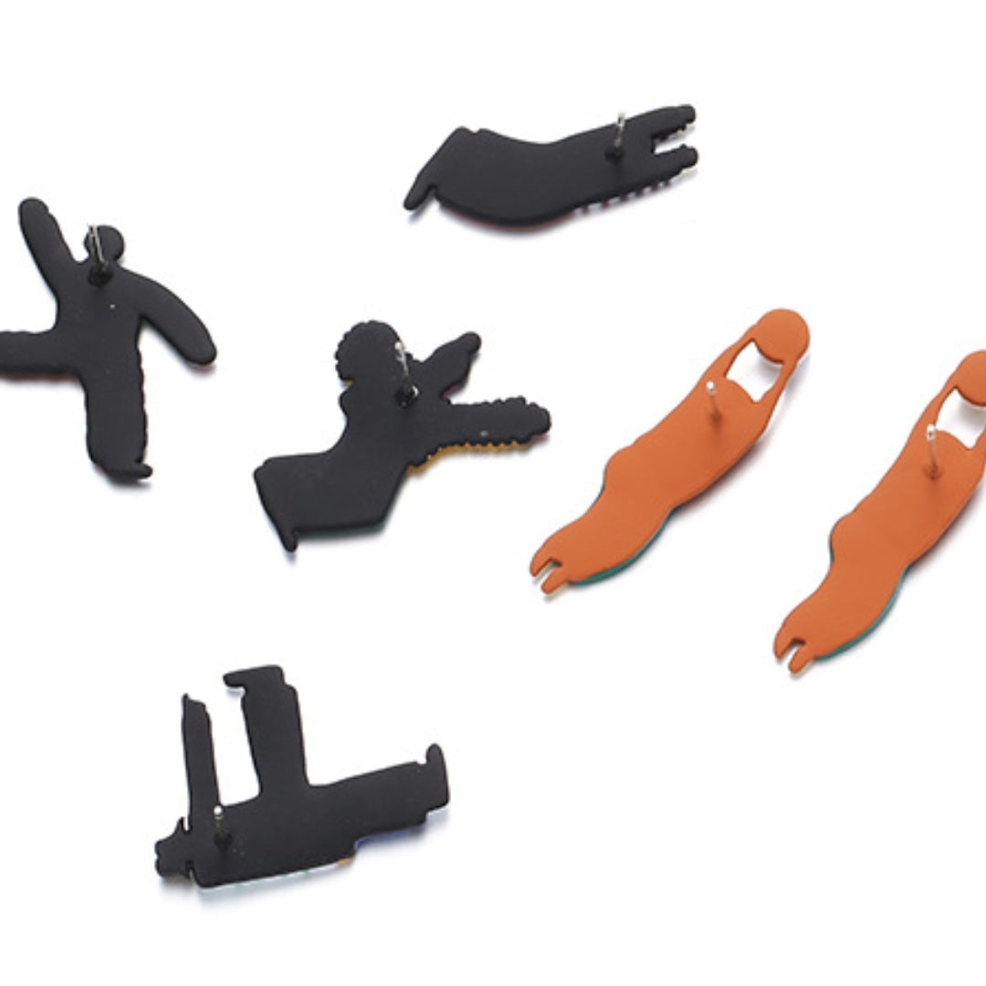 Y2K Niedliche Designer Ohrstecker mit lustigen Leuten