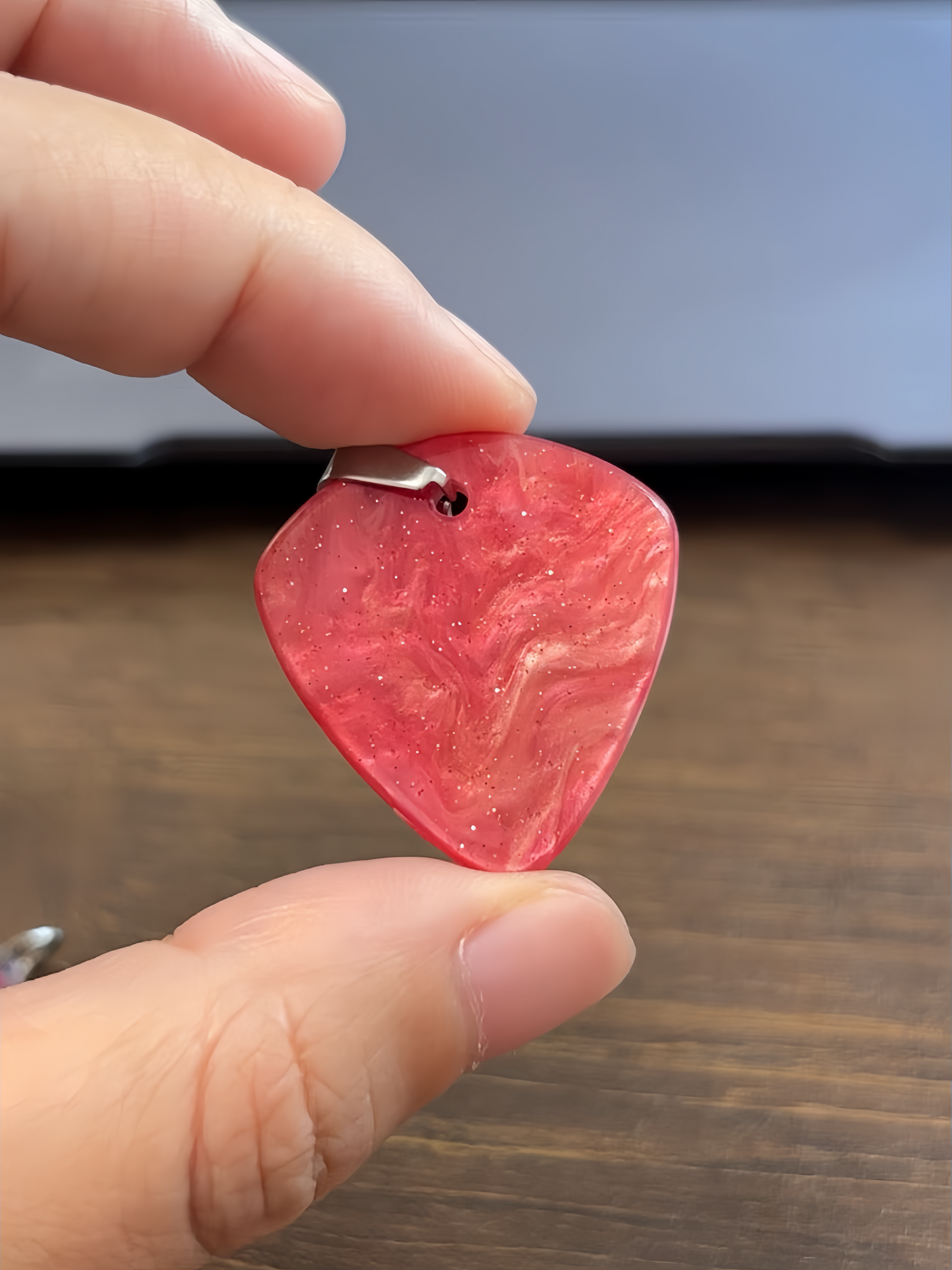 Pink Guitar Pick Necklaces