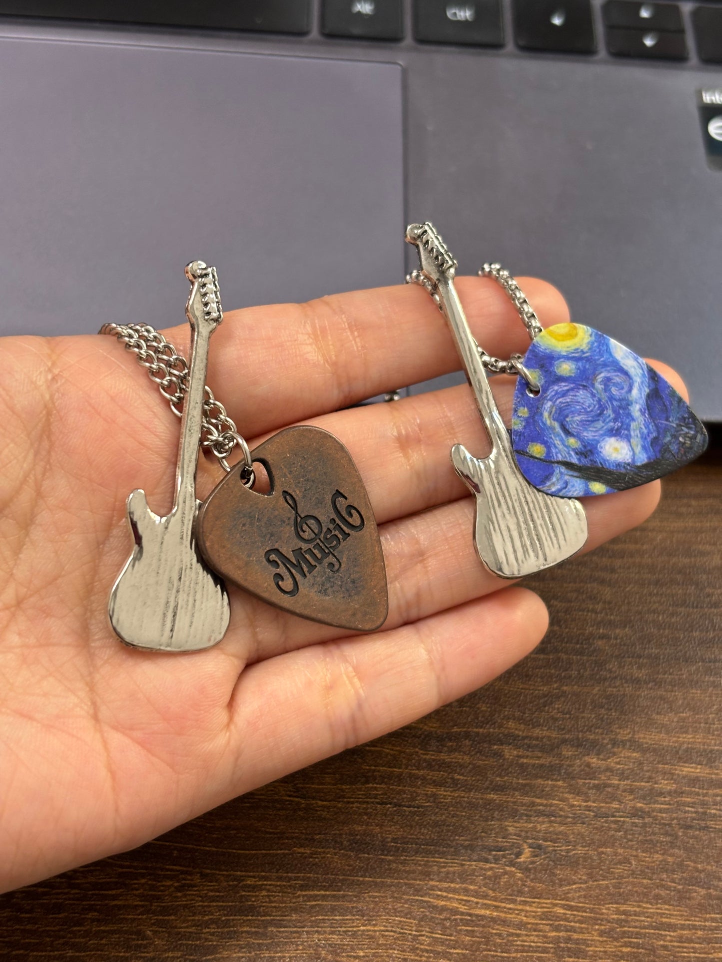 Retro Electric Guitar Pick Necklace