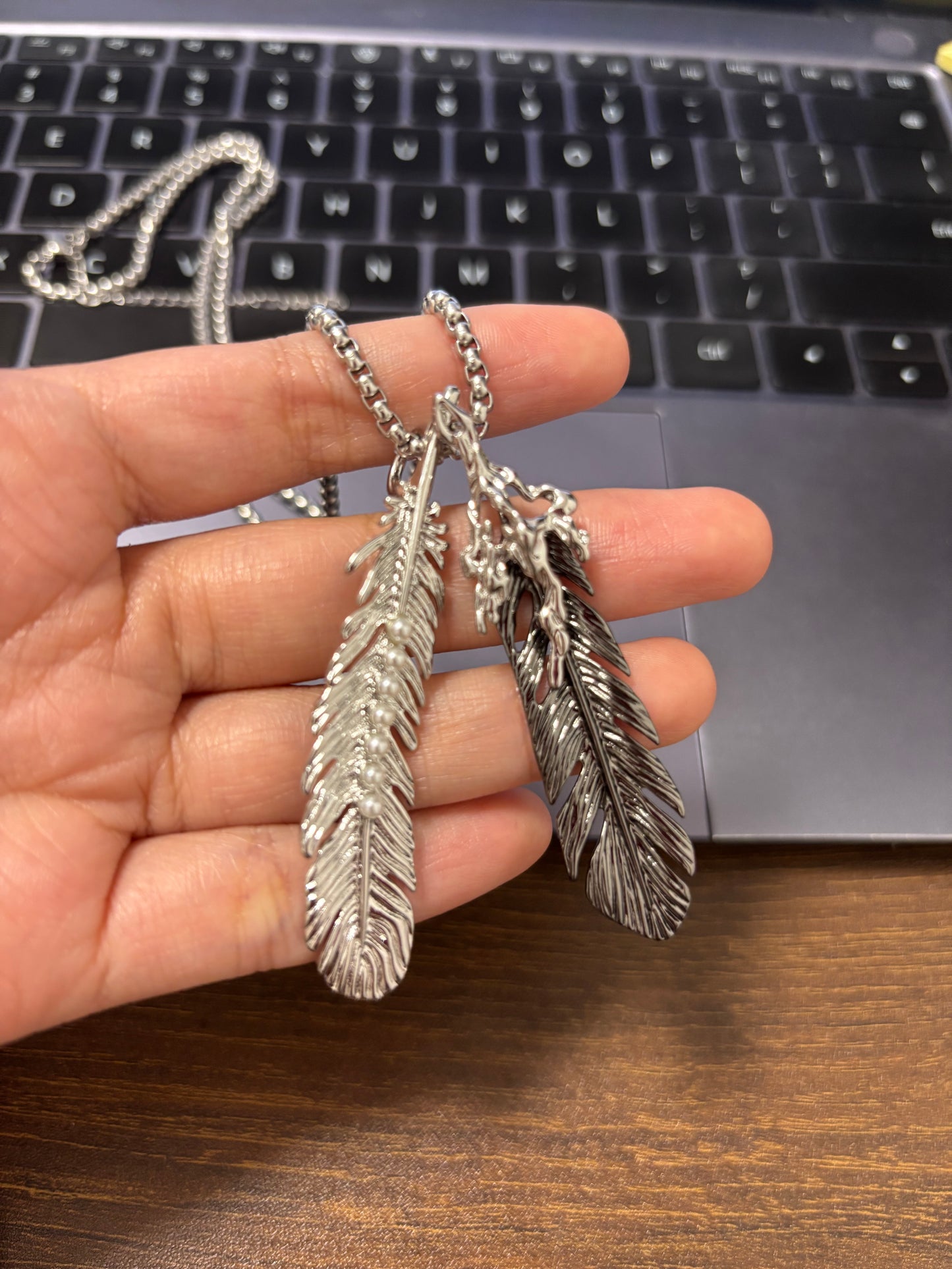 Y2K Style Unisex Angel Feather Necklaces