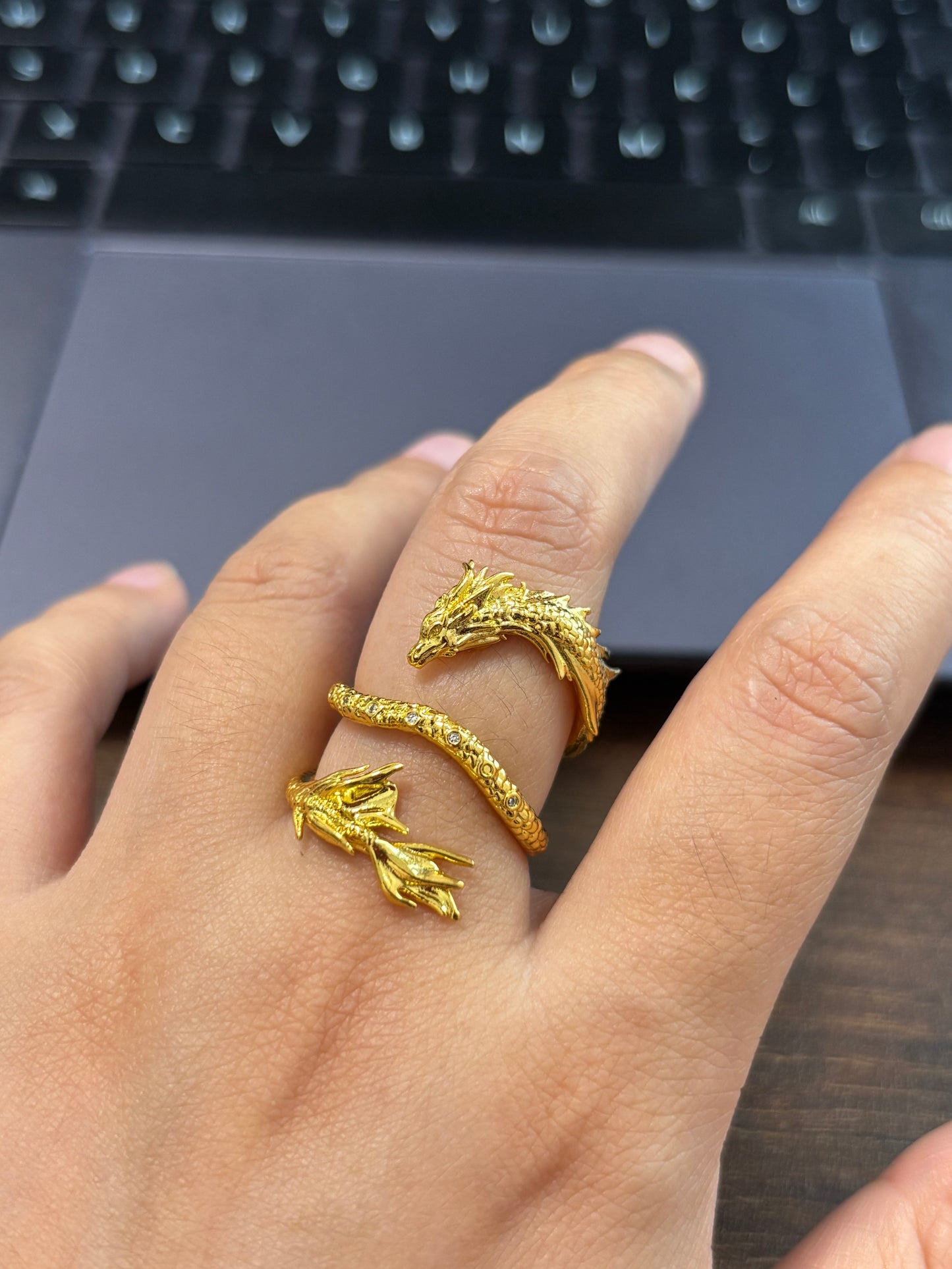 Designer Dragon Adjustable Ring