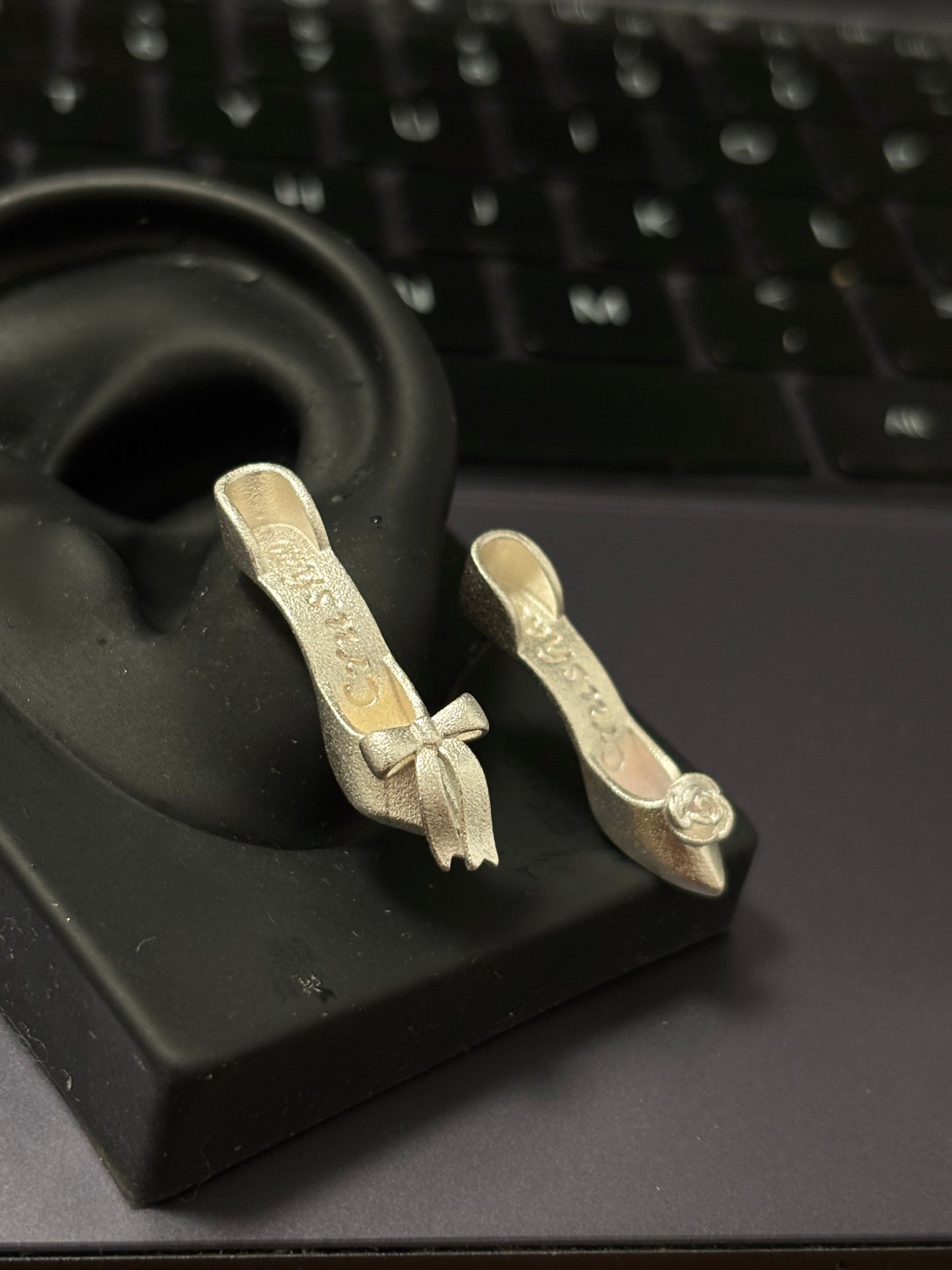 Girl Fancy High Heels Stud Earrings