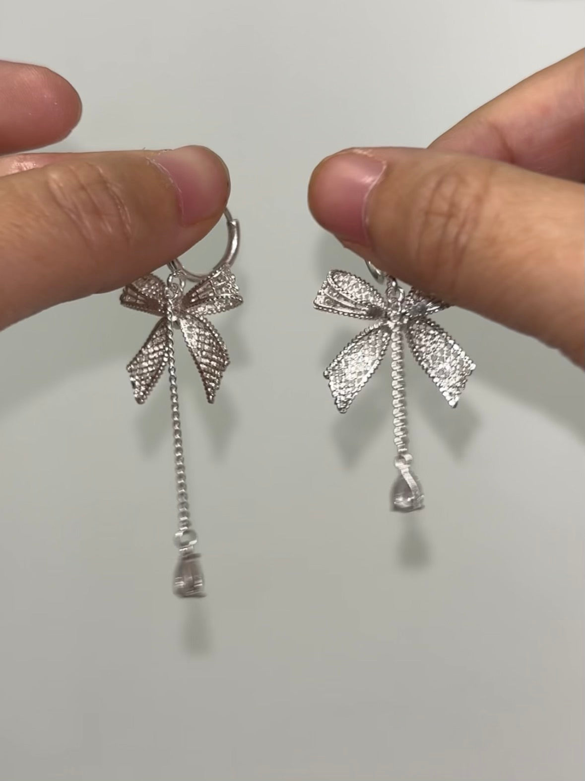 Sweet Alloy Lace Bow Pearl Earrings