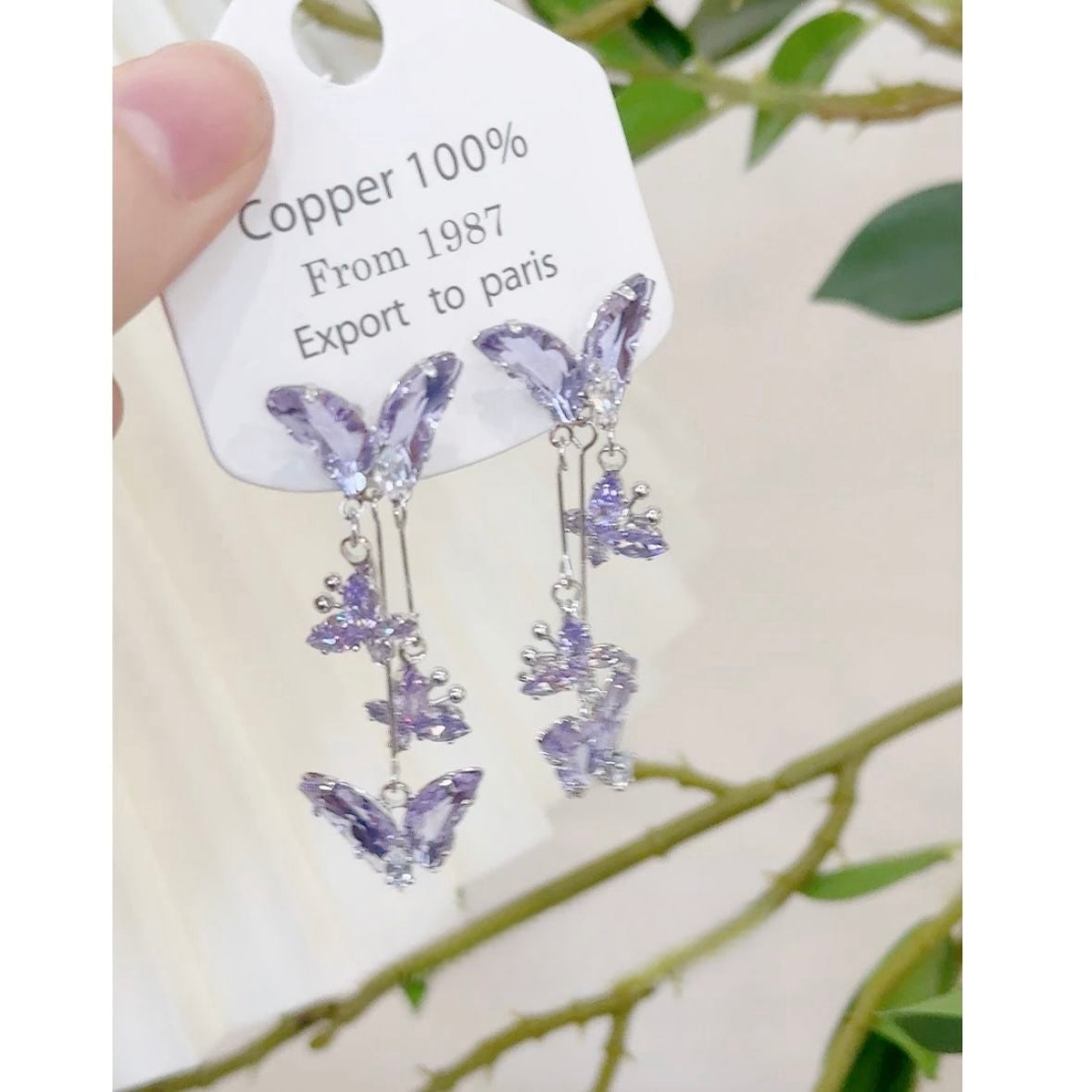 Crystal Girl Süße Schmetterling Ohrringe
