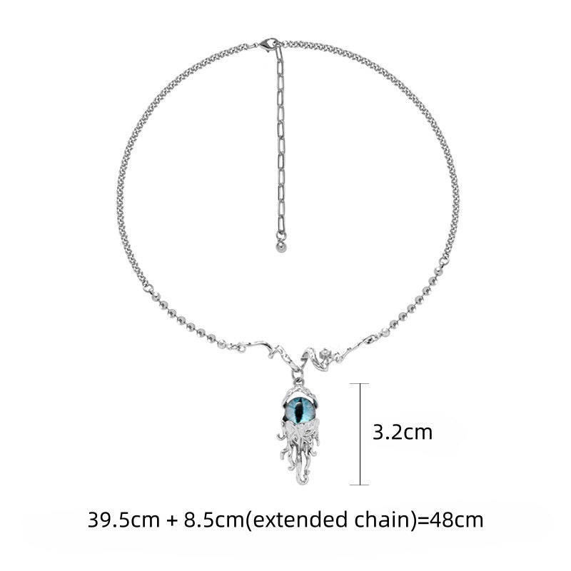 Designer-Halskette mit blauem Teufelsauge