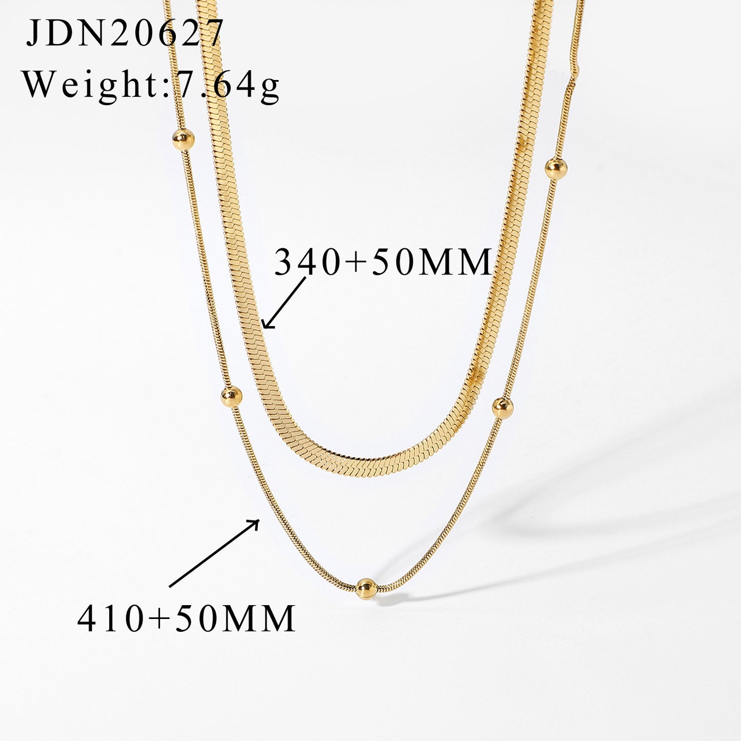 14K Vergoldung Damen Elegante goldene Stapelkette