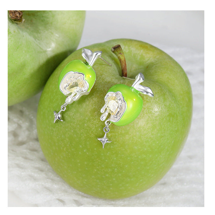 Y2K Sweet Green Apple Stud Earring