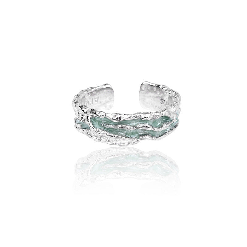 Designer Simple Mint S925 Silber Unisex verstellbarer Paarring