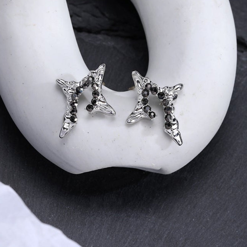 Boucles d'oreilles clous étoiles Cyber-Gothiques