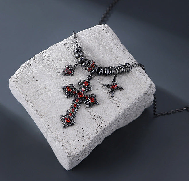 Goth Sweet Red Cross Necklaces
