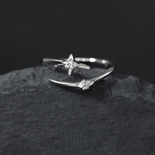 S925 Silver Designer Star Thumb Ring