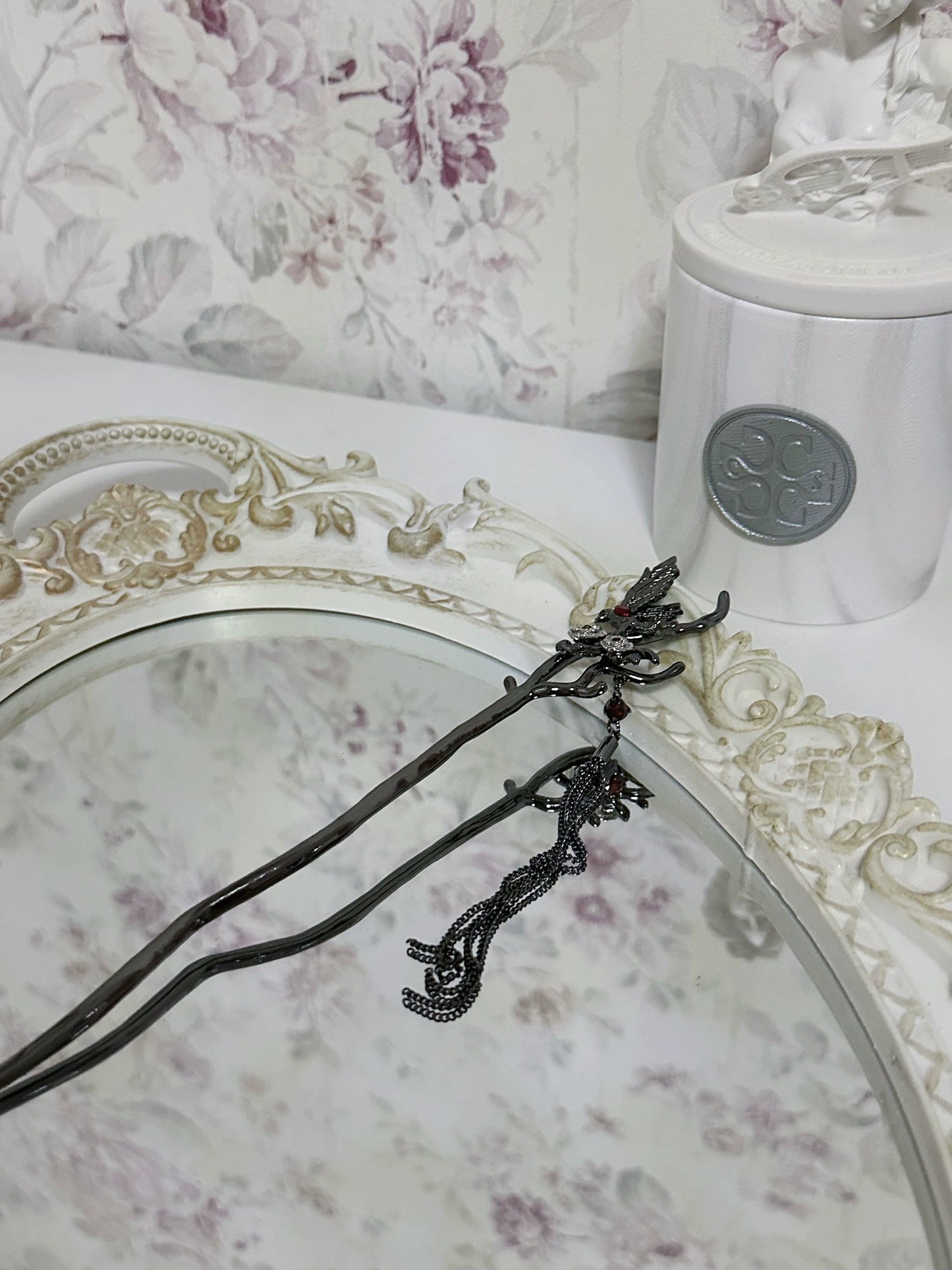 Dark Gothic Raven Hairpin