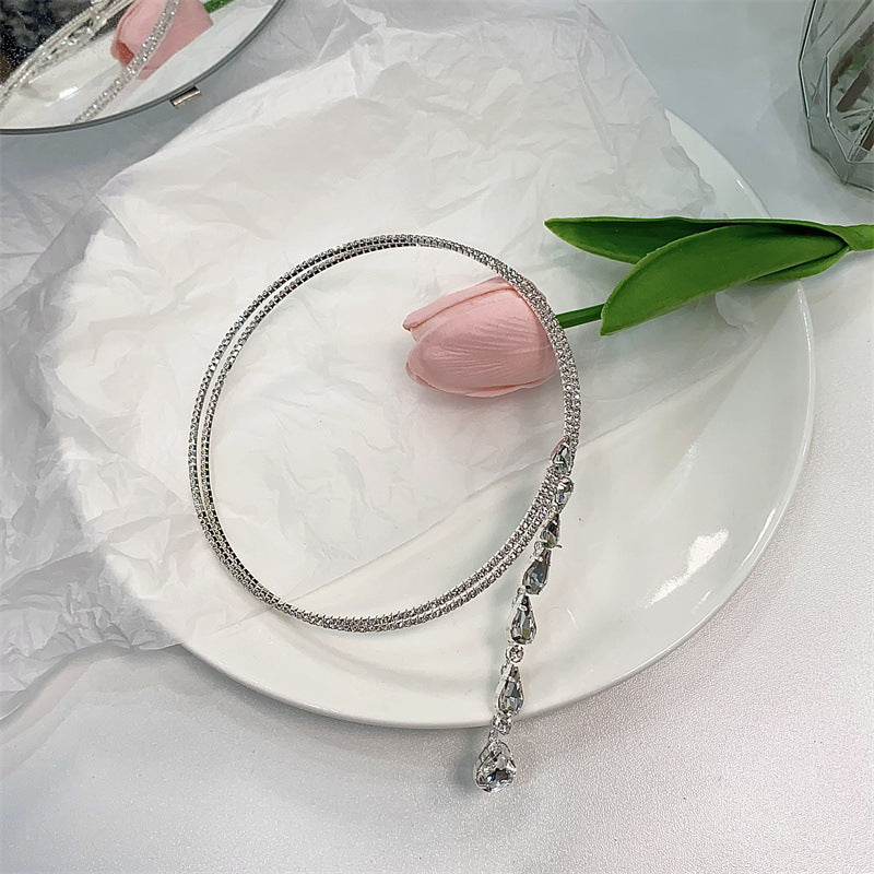 Shining Designer Rhinestone Multilayer Pendant Necklace