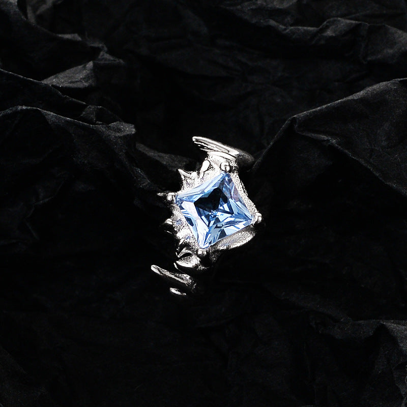 Y2K S925 Silver Blue Zircon Thorns Ear Cuff (single one)