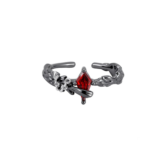 The Knave’s Goth Crimson Gem Ring