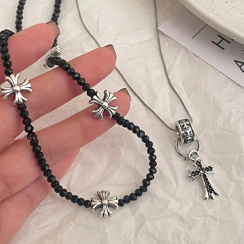 Y2K Chic Girl Designer Kreuz Chooker Halskette