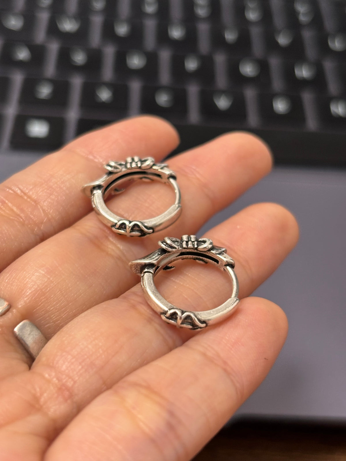 Goth Unisex Vintage Iris Hoop Earrings