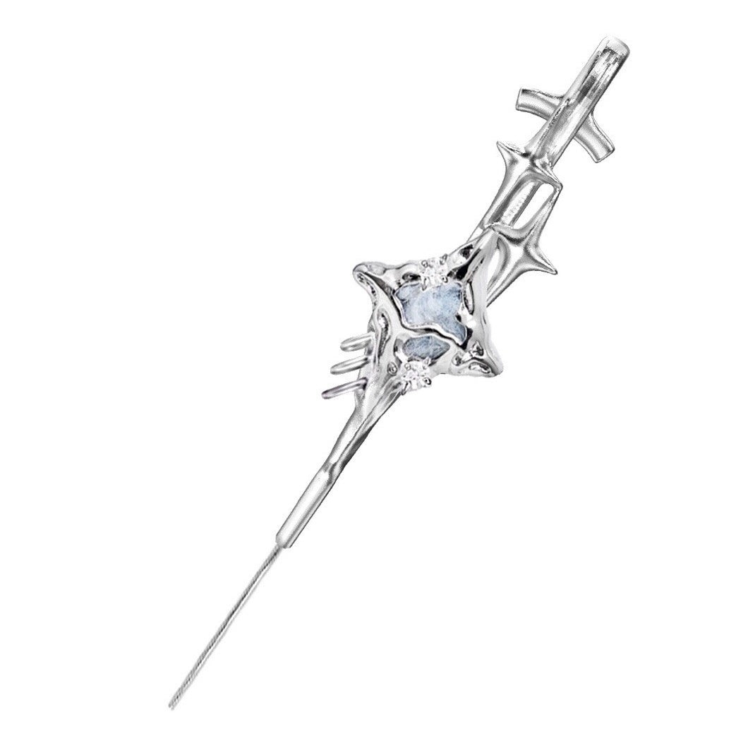 Schicker silberner Stern & blauer Zirkon-Ohrring