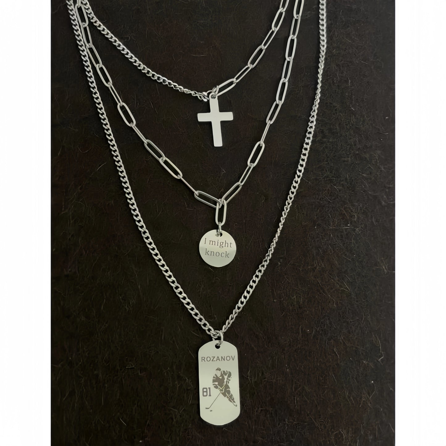 Trible Layer Cross Necklace for for Ilya