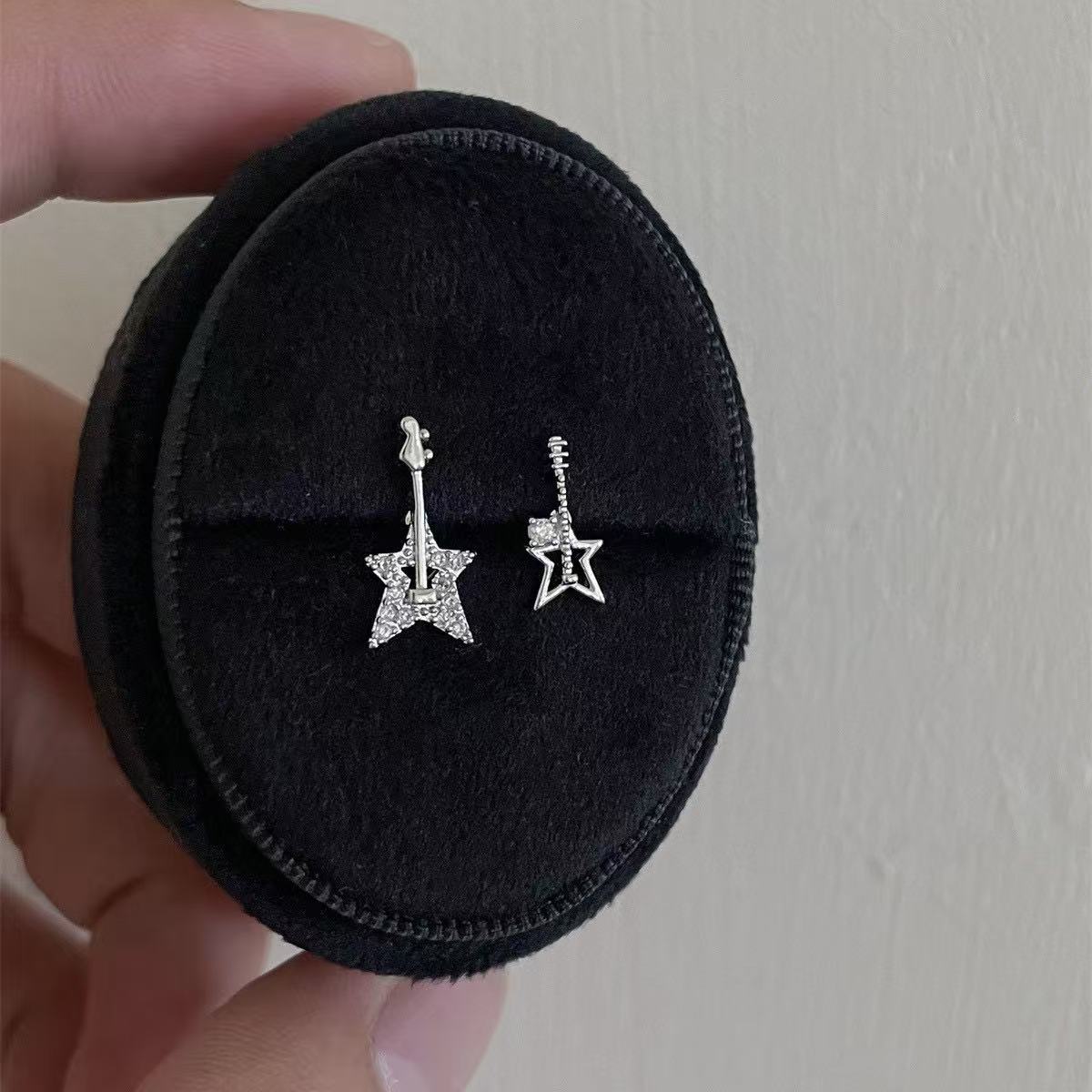 Shining Star Guitar Shining Asymmetrical Earrings