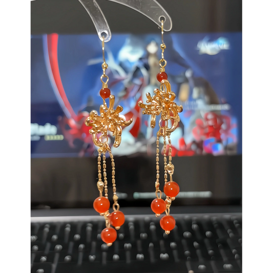 Spider Lily Tassel Hook Earrings for Blade