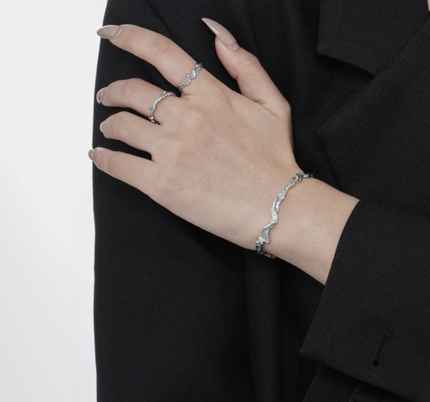 S925 Silber Blau Designer Ozean Armband