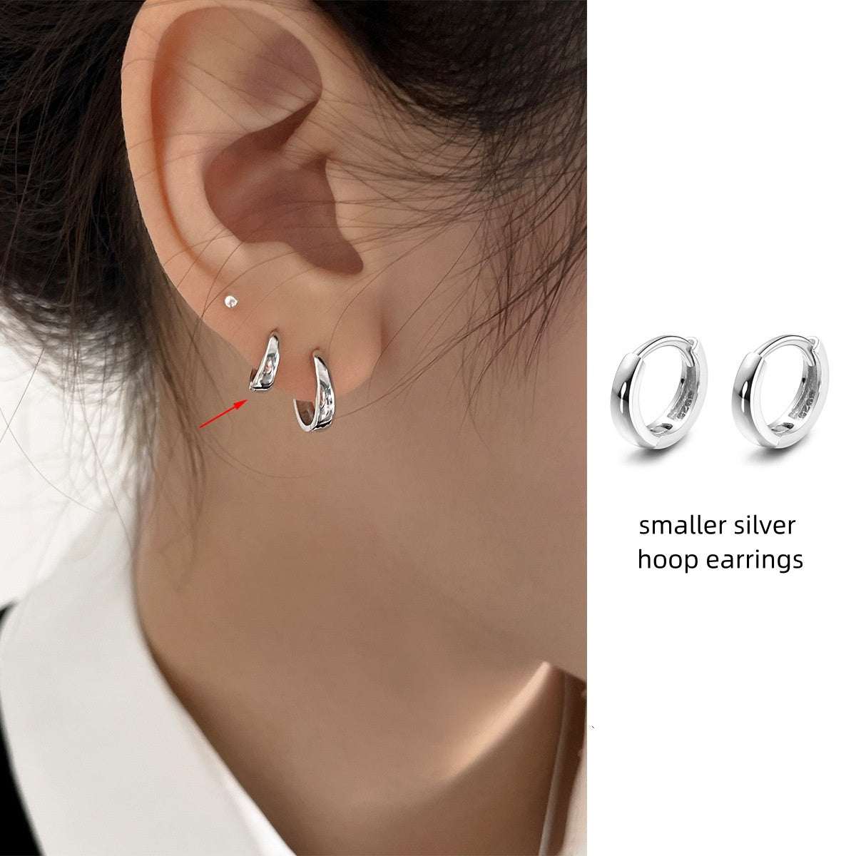 Schlichte S999 Silber Unisex Creolen