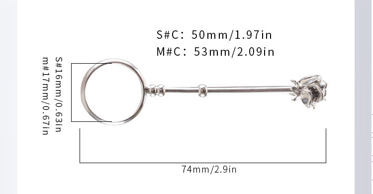 Designer Damen Ring aus Rosémetall zum Halten von Zigaretten