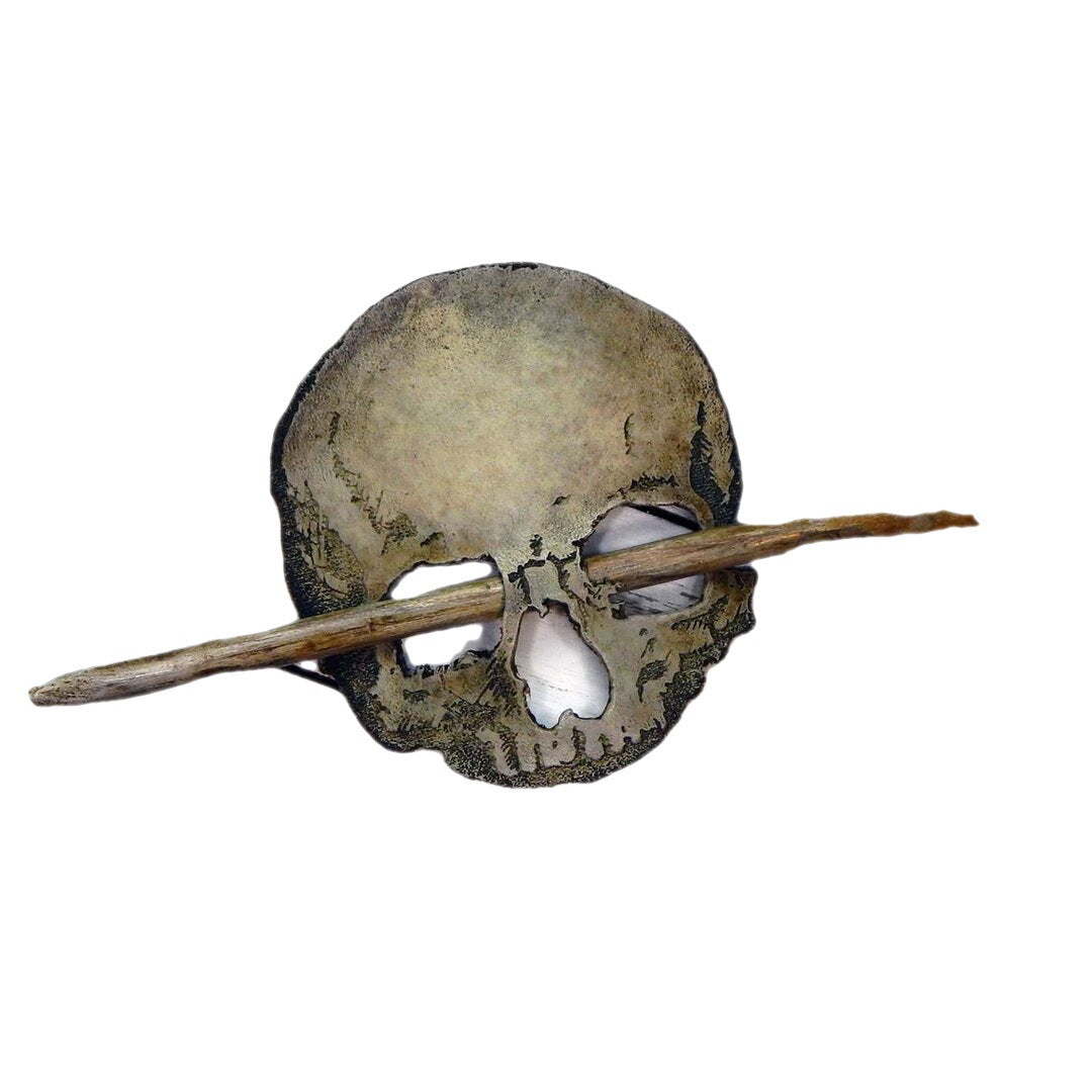 Vintage Unikat Totenkopf Metall Haarnadel