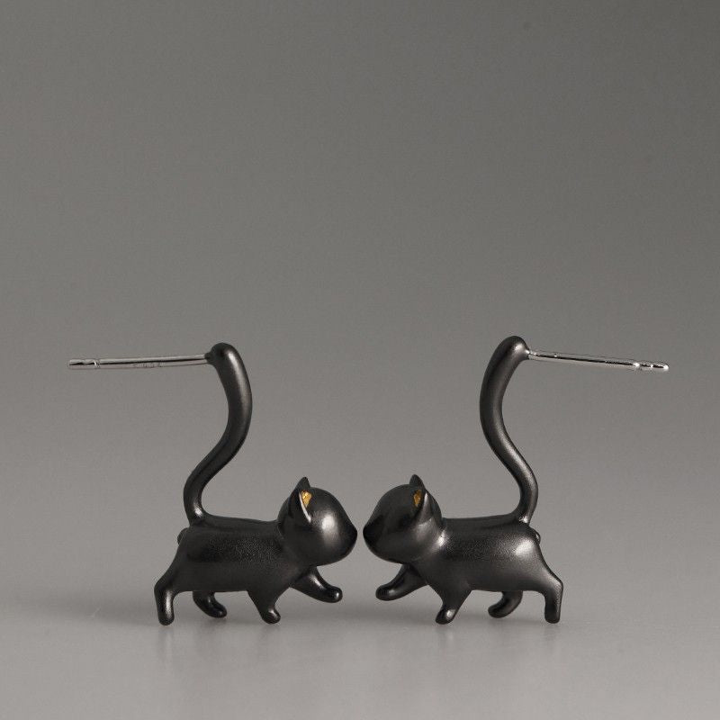 Designer-Ohrstecker mit süßer Katze für Mädchen