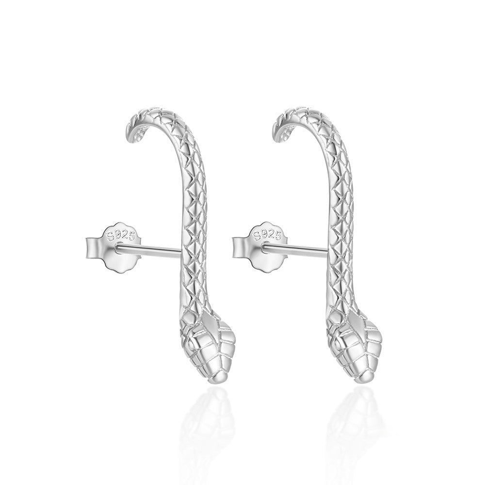 Designer Unisex S925 Silber Schlangen Ohrstecker