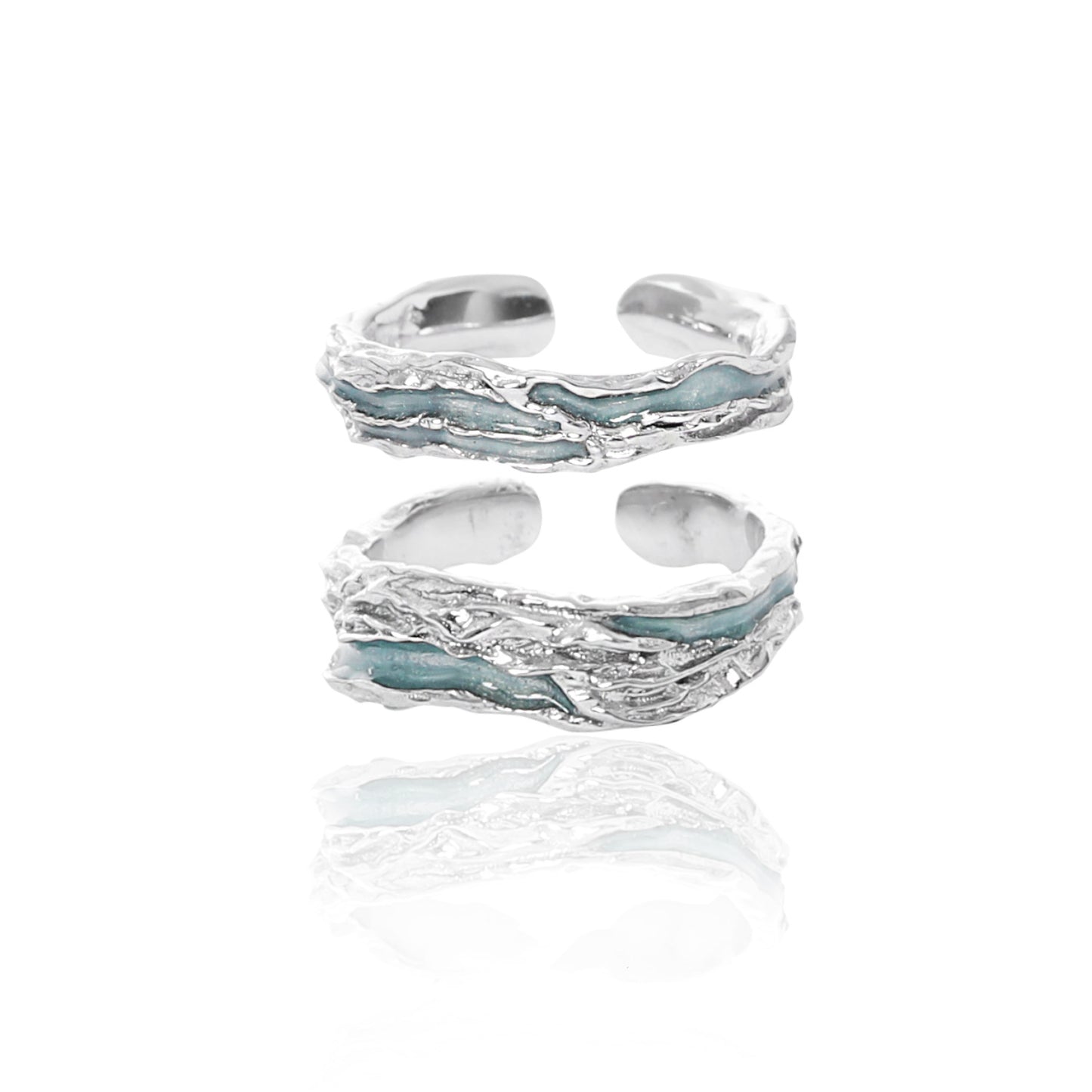 Einfache blaue Gletscherpaarringe