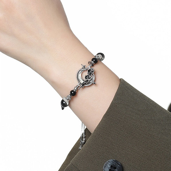 Designer-Perlenarmband mit Mond und Wolken im chinesischen Stil