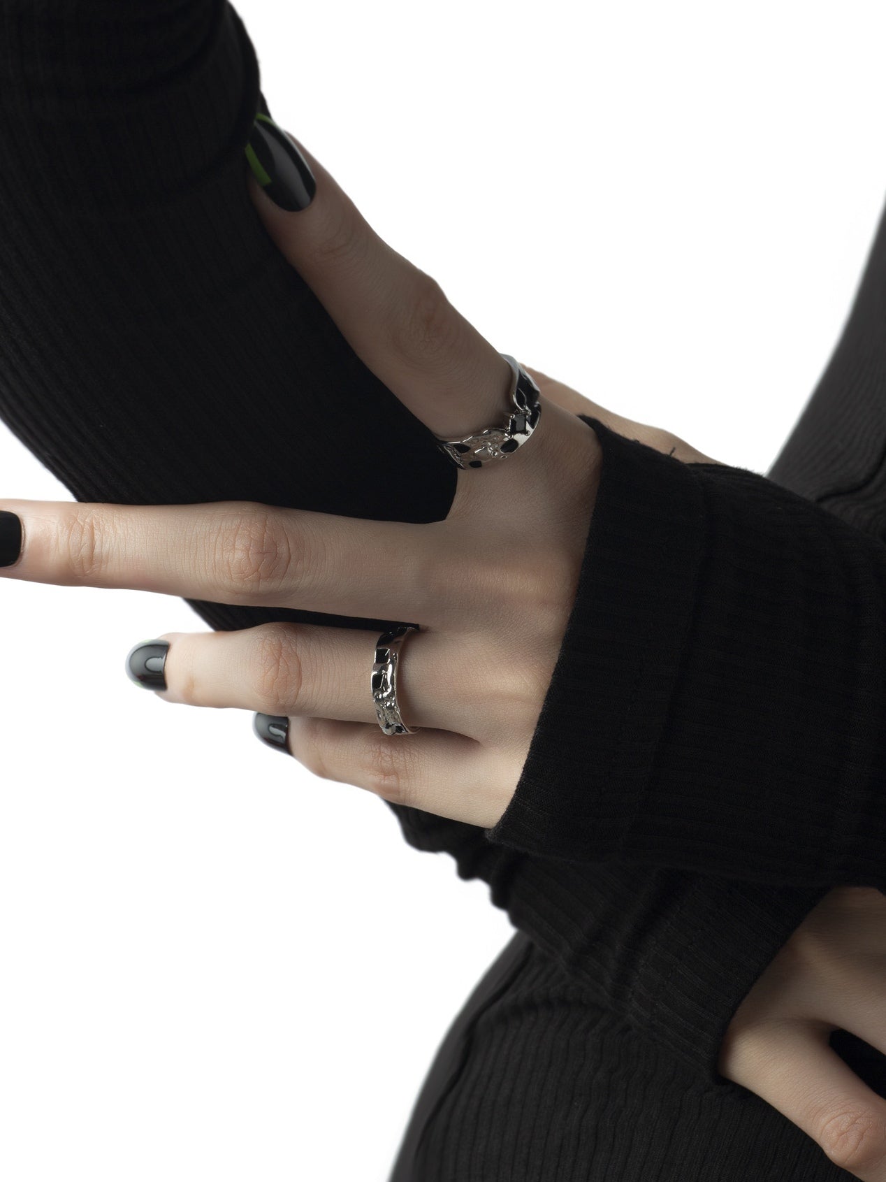 Designer Unisex Schwarz-Weiß Schachbrett Ring