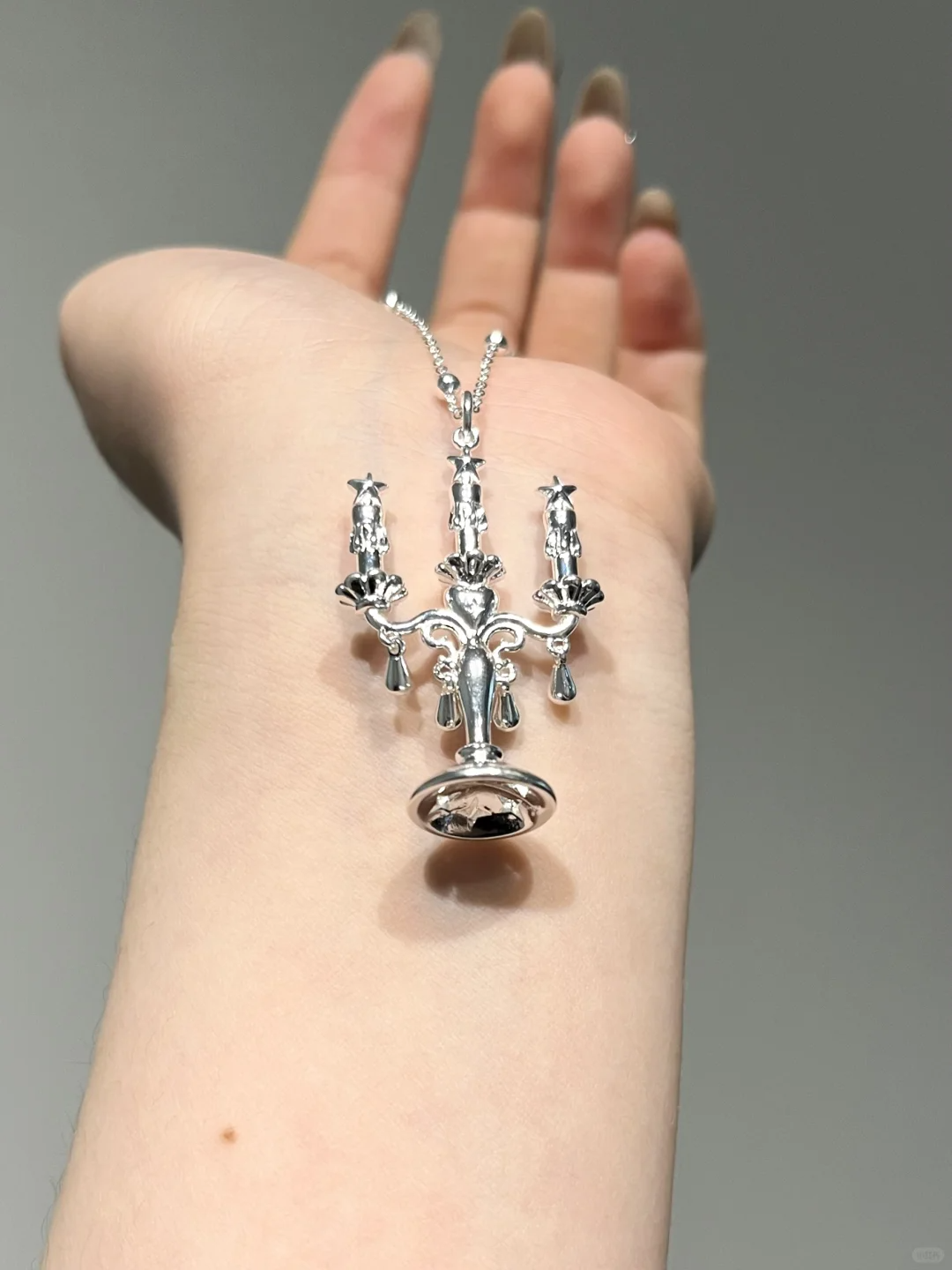 Vintage Silber Kerzenständer Stern Halskette