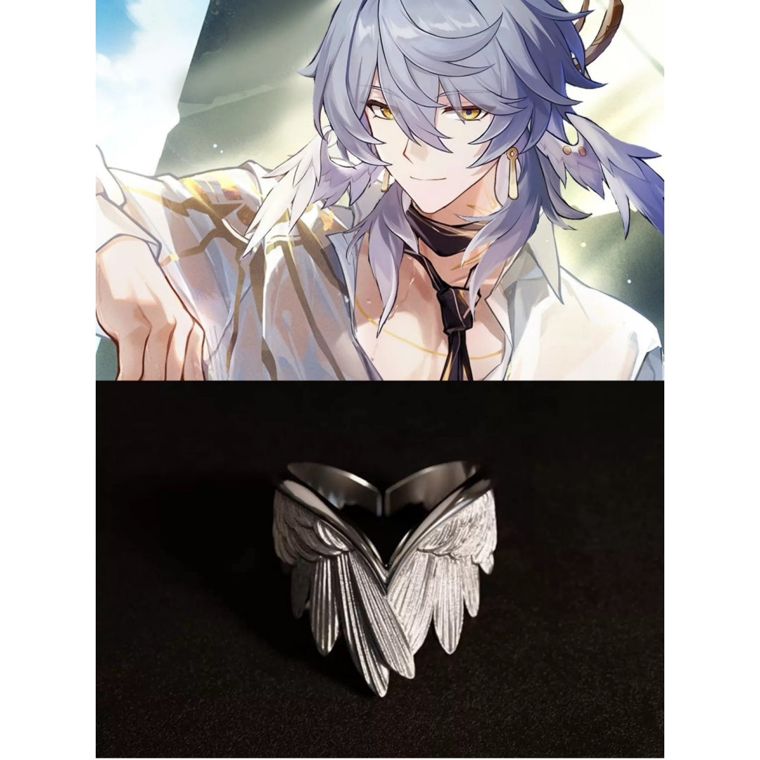 Sunday Feather Heart Ring