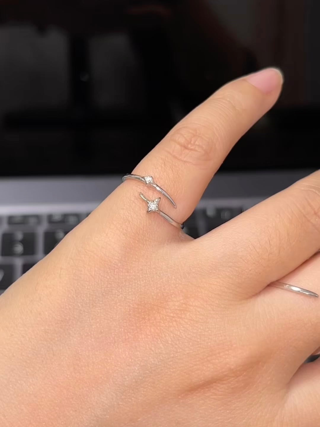 S925 Silver Designer Star Thumb Ring