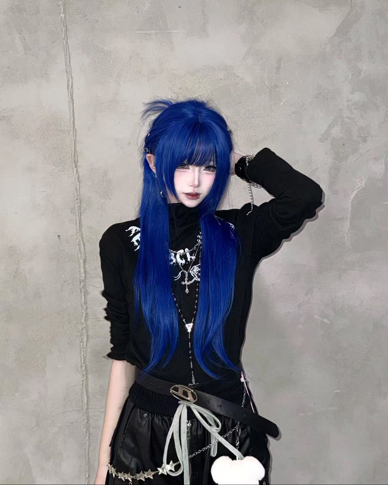 Y2K Goth Vintage Cross Beads Multi-Layer Necklace