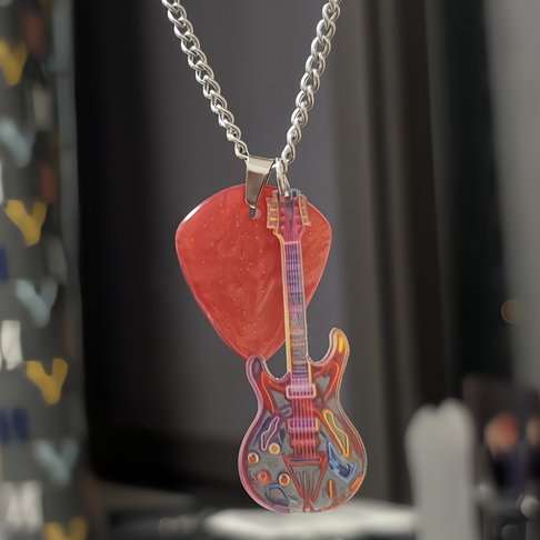 Pink Guitar Pick Necklaces