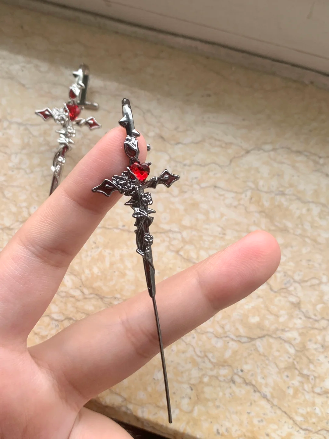 Gothic Y2K Unisex Gefallener Engel Schwert Legierung Ohrstecker