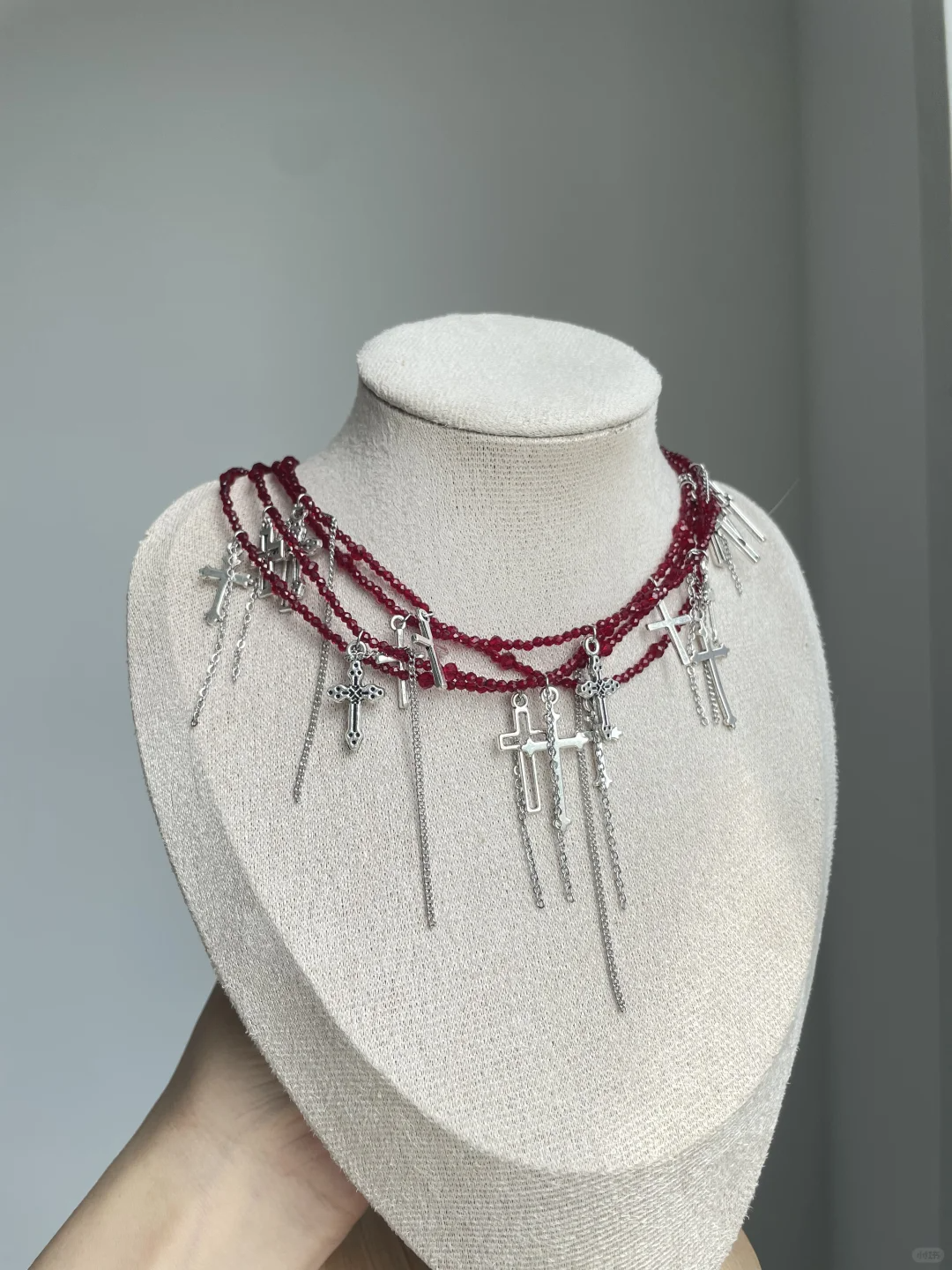 Gothic Armband Rotes Kreuz Choker Halskette &amp; Armband