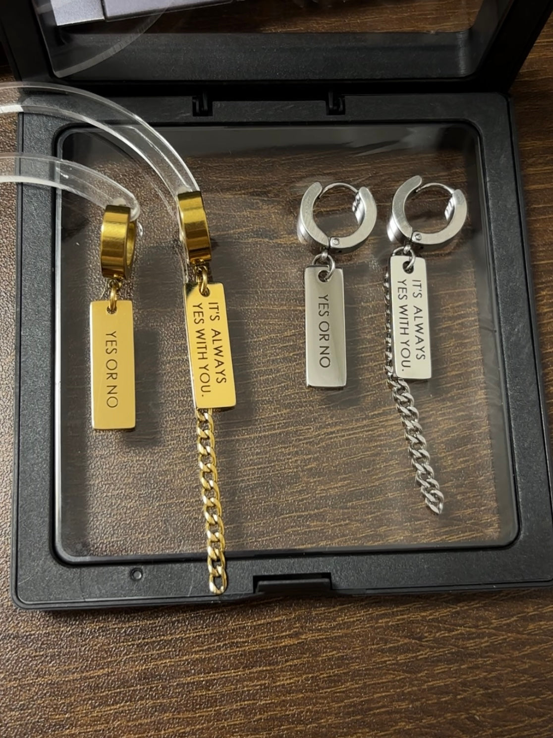 Yes Or NO Asymmetrical Tassel Earrings