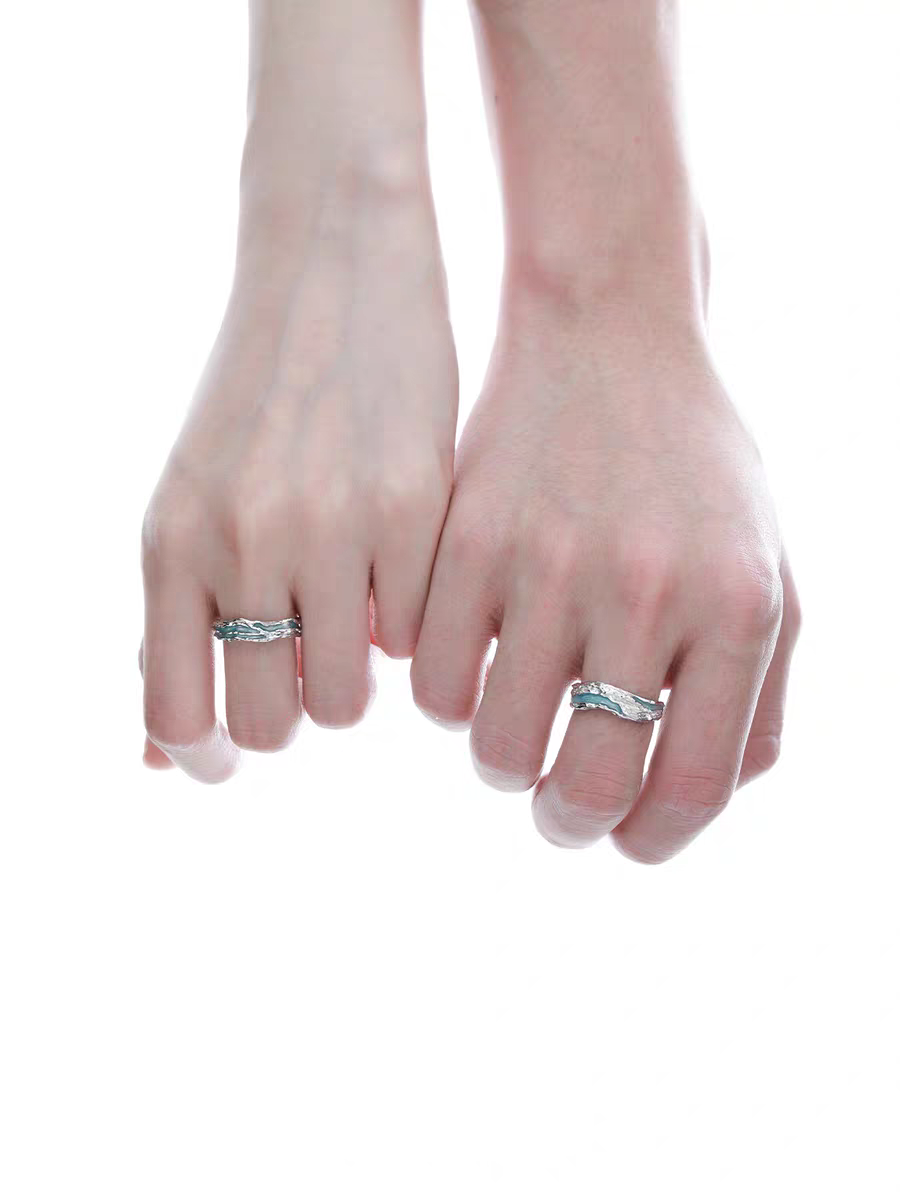 Einfache blaue Gletscherpaarringe