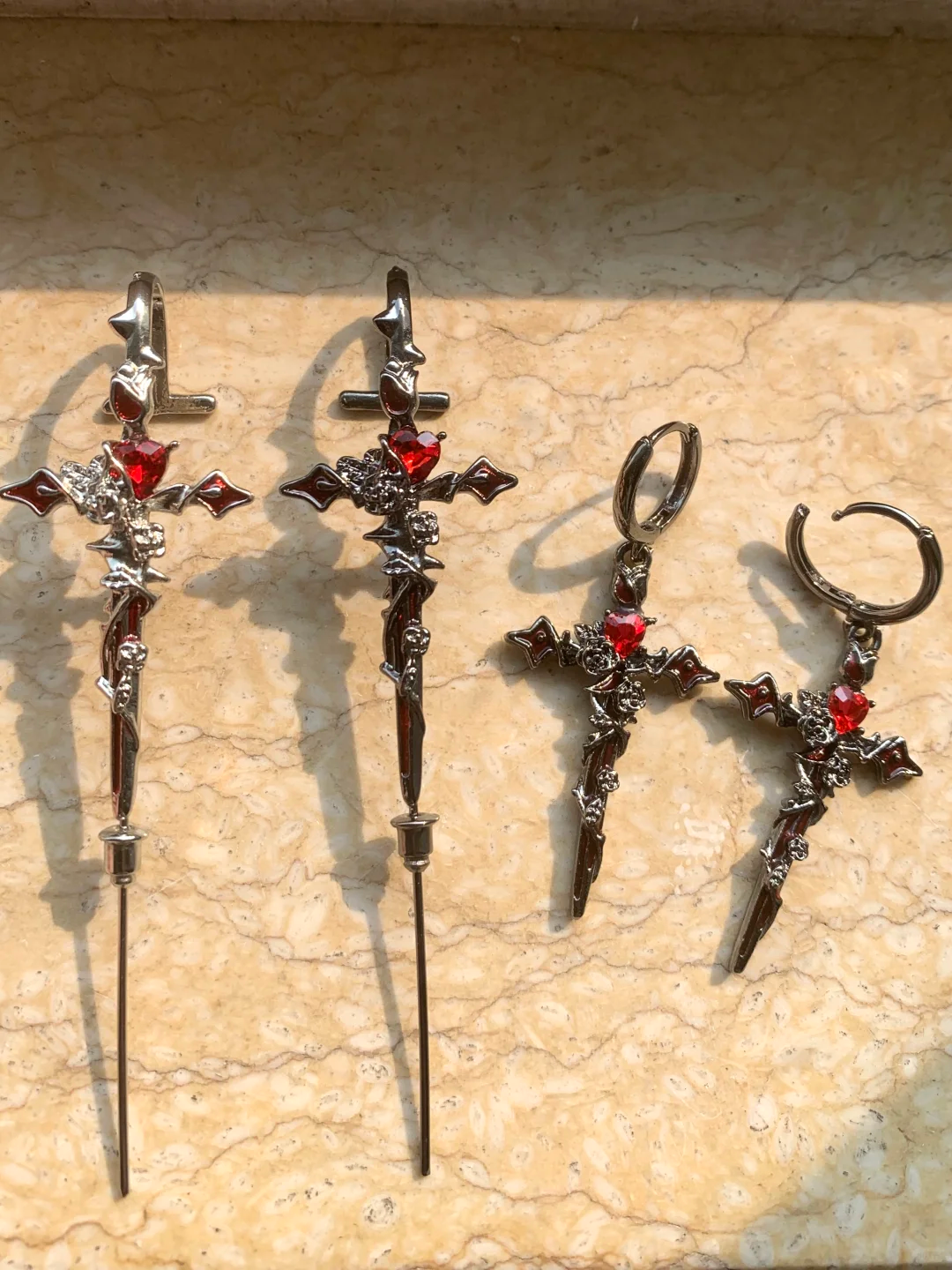 Gothic Y2K Unisex Gefallener Engel Schwert Legierung Ohrstecker