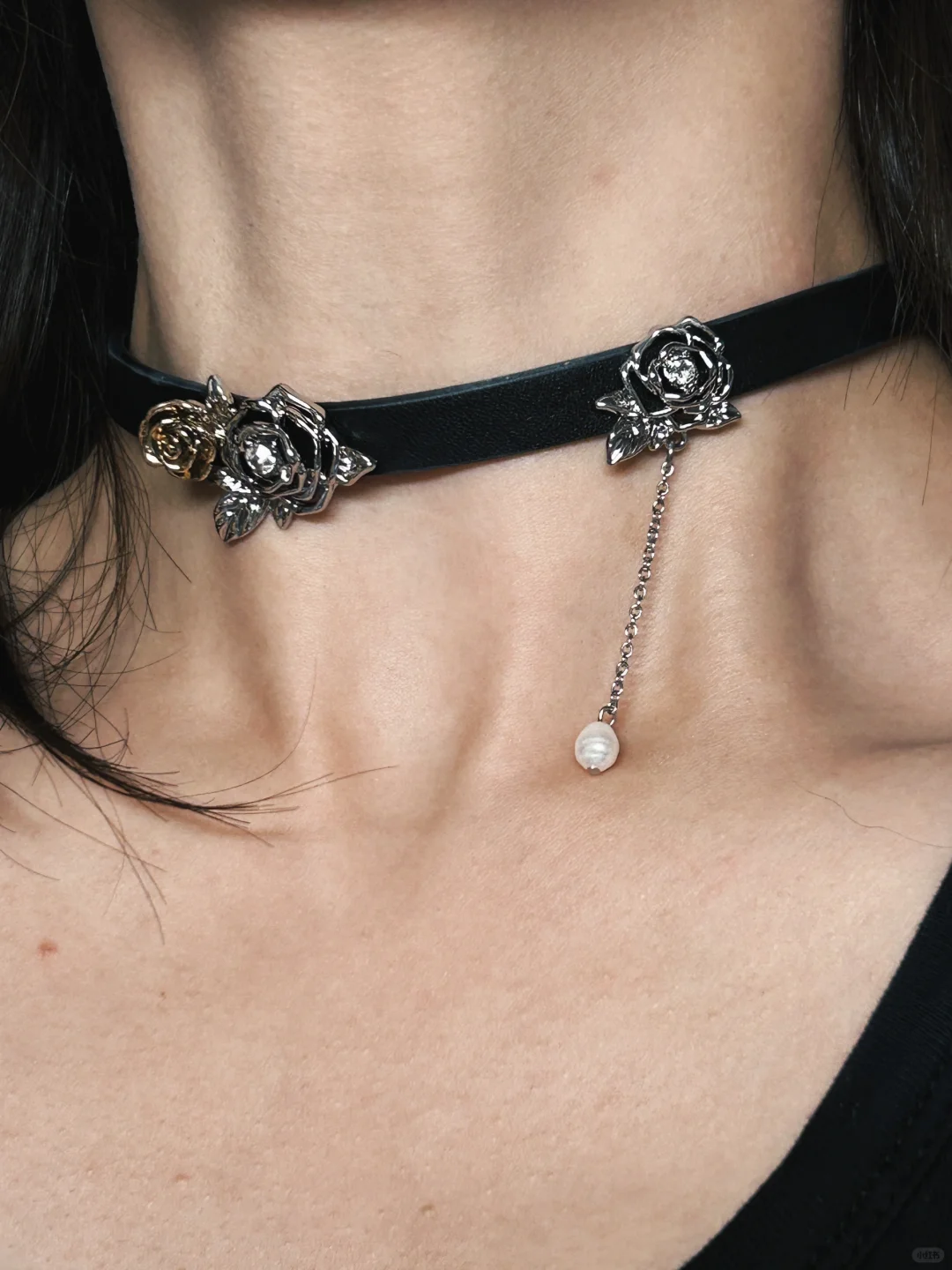 Designer Mädchen Vintage Metall Gold Rose Perle Halsband